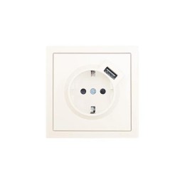Розетка 1-мест. с/з+USB разъем СП ZIMA IP20 слон. кость LEZARD 704-9088-181