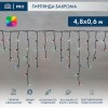 Гирлянда светодиодная "Айсикл" (бахрома) 4.8х0.6м 176LED RGB IP65 динамика 230В провод ПВХ черн. (ну