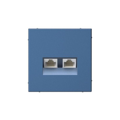 Розетка компьютерная 2-м ArtGallery RJ45 + RJ45 кат.5E механизм аквамарин SE GAL001185