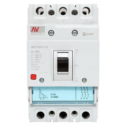 Выключатель автоматический 40А 80кА AV POWER-1/3 TR AVERES EKF mccb-13-40H-TR-av