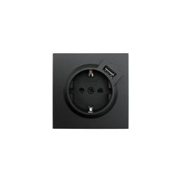 Розетка 1-мест. с/з+USB разъем СП ZIMA IP20 черн. бархат LEZARD 704-4288-181