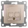 Механизм розетки компьютерной RJ45 2-местн. СП Bravo шампань GUSI С10К2-027