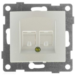 Механизм розетки компьютерной RJ45 2-местн. СП Bravo жемчуж. GUSI С10К2-028