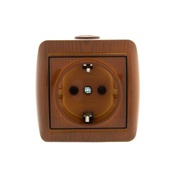 Розетка 1-м ОП Nata 16А IP20 с заземл. керамика сосна LEZARD 710-0800-122