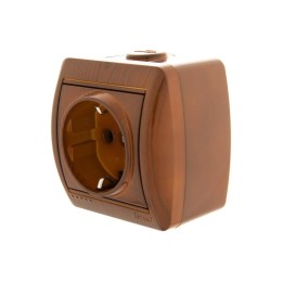 Розетка 1-м ОП Nata 16А IP20 с заземл. керамика сосна LEZARD 710-0800-122