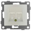Механизм розетки компьютерной и телефонной RJ45 RJ12 СП Ugra жемчуж. GUSI С11КТ-028