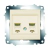 Розетка телефонная 2-м Cosmo RJ11 механизм крем. ABB 619-010300-222