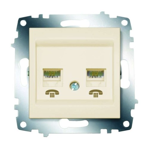 Розетка телефонная 2-м Cosmo RJ11 механизм крем. ABB 619-010300-222