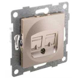Механизм розетки телефонной RJ12 2-местн. СП Ugra шампань GUSI С11Т2-027
