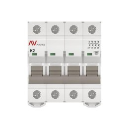 Выключатель автоматический модульный 4п K 2А 10кА AV-10 AVERES EKF mcb10-4-02K-av