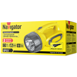 Фонарь-прожектор аккумуляторный 14 033 NPT-SP19-ACCU 3ВтLED 180лм аккум. 1.3А.ч NAVIGATOR 14033