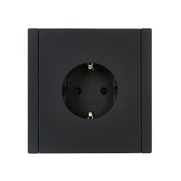 Розетка СП FORTE&PIANO FP115 16А с заземл. защ. шторки винт. крепл. черн. IEK FP-R14-16-K02