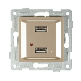 Механизм розетки USB 2-местн. СП Ugra шампань GUSI С11USB2-027