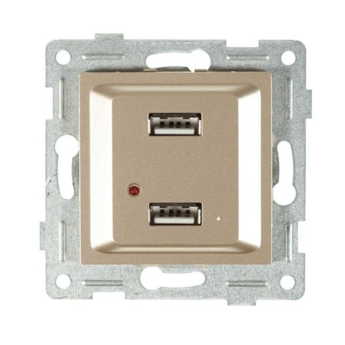 Механизм розетки USB 2-местн. СП Ugra шампань GUSI С11USB2-027