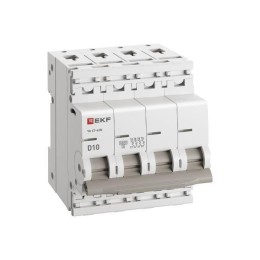 Выключатель автоматический модульный 4п D 10А 6кА ВА 47-63N PROxima EKF M636410D