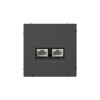 Розетка компьютерная 2-м ArtGallery RJ45 + RJ45 кат.5E механизм базальт SE GAL001485