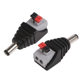 Разъем питание на кабель штекер 2.1х5.5x10мм. с быстрозажимной колодкой блист. Rexant 06-0075-A