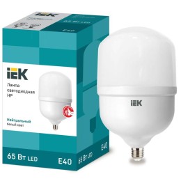Лампа светодиодная HP 65Вт 4000К нейтр. бел. E40 230В IEK LLE-HP-65-230-40-E40