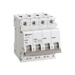 Выключатель автоматический модульный 4п D 4А 6кА ВА 47-63N PROxima EKF M636404D
