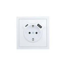 Розетка 1-мест. с/з Type-C+USB разъем СП ZIMA бел. LEZARD 704-0288-181TC