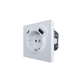 Розетка 1-мест. с/з Type-C+USB разъем СП ZIMA бел. LEZARD 704-0288-181TC