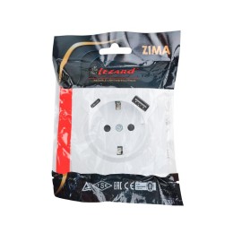 Розетка 1-мест. с/з Type-C+USB разъем СП ZIMA бел. LEZARD 704-0288-181TC