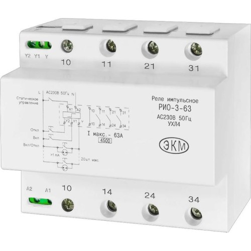 Реле освещения импульсное РИО-3-63 AC230В УХЛ4 Меандр A8302-16938926