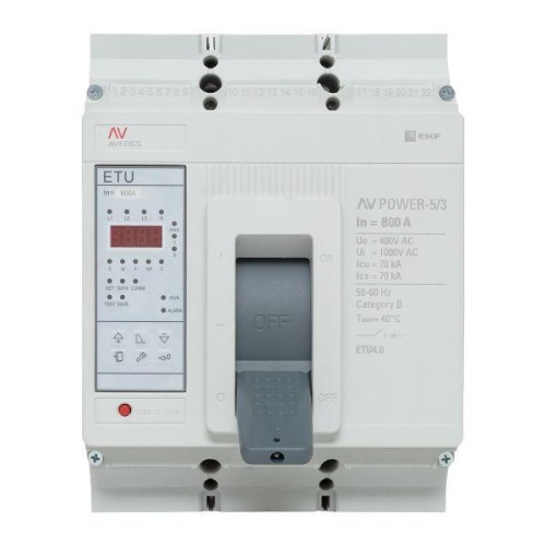 Выключатель автоматический 800А 70кА AV POWER-5/3 ETU4.0 AVERES EKF mccb-53-800M-4.0-av