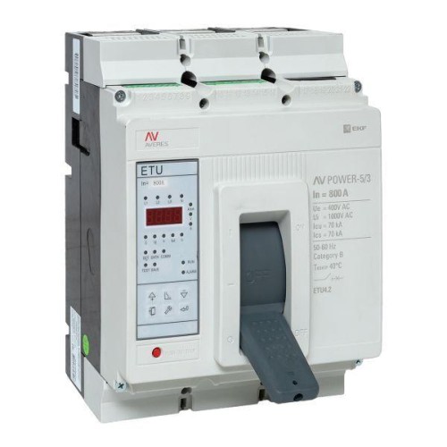 Выключатель автоматический 800А 70кА AV POWER-5/3 ETU4.2 AVERES EKF mccb-53-800M-4.2-av