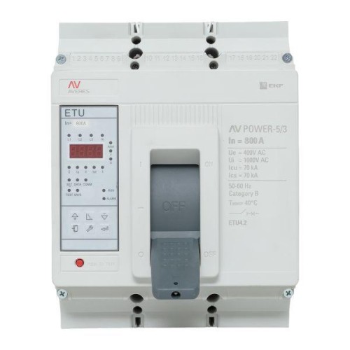 Выключатель автоматический 800А 70кА AV POWER-5/3 ETU4.2 AVERES EKF mccb-53-800M-4.2-av