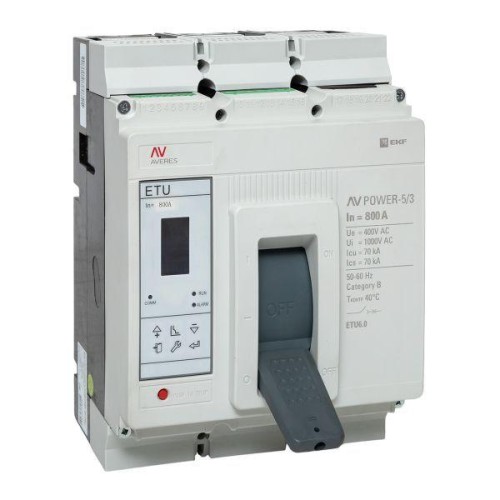 Выключатель автоматический 800А 70кА AV POWER-5/3 ETU6.0 AVERES EKF mccb-53-800M-6.0-av