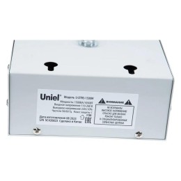 Стабилизатор напряжения U-DTRS-1500W 1ф 1.5кВА релейный ультратонкий настен. Uniel UL-00010578