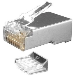 Разъем PLUG-8P8C-UV-C6-SH-100 RJ45(8P8C) под витую пару кат. 6 (50/50 микродюйм)экранир. универс. (д