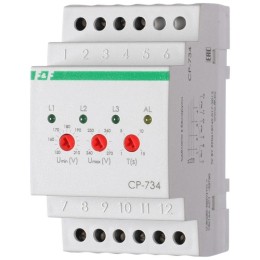 Реле напряжения CP-734 (трехфазное; контроль нижнего (150-210В) и верхнего (240-270В) порога напряже