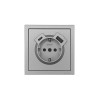 Розетка 1-мест. с/з Type-C+USB разъем СП ZIMA IP20 сер. матов. LEZARD 704-7488-181TC