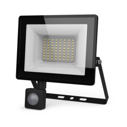 Прожектор светодиодный Elementary 50Вт 6500К IP65 4750лм 175-265В ДО с датчиком движения черн. GAUSS
