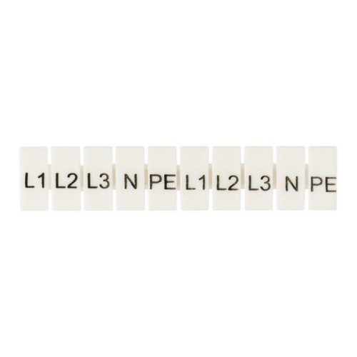 Маркеры для UT/ST/Push-in 6 с символами "L1. L2. L3. N. PE" (уп.100шт) EKF zb-st-6-L-1-3