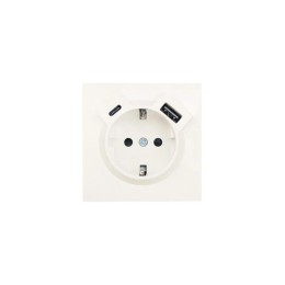 Розетка 1-мест. с/з Type-C+USB разъем СП ZIMA IP20 слон. кость LEZARD 704-9088-181TC