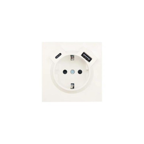 Розетка 1-мест. с/з Type-C+USB разъем СП ZIMA IP20 слон. кость LEZARD 704-9088-181TC