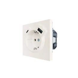 Розетка 1-мест. с/з Type-C+USB разъем СП ZIMA IP20 слон. кость LEZARD 704-9088-181TC