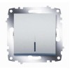 Выключатель 1-кл. 1мод. СП Cosmo 10А IP20 с подсветкой механизм алюм. ABB 619-011000-201