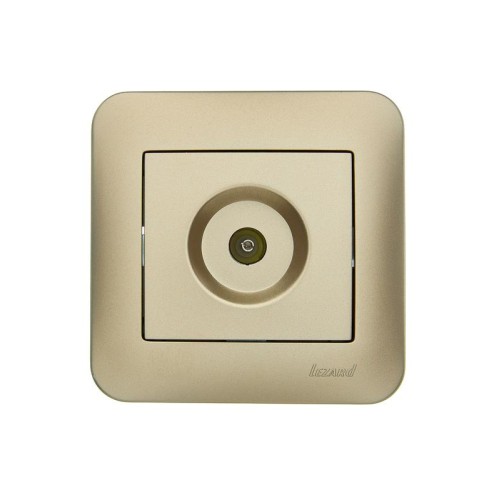 Розетка телевизионная проходная TV СП ASTI IP20 в сборе золото. LEZARD 7081-3636-129