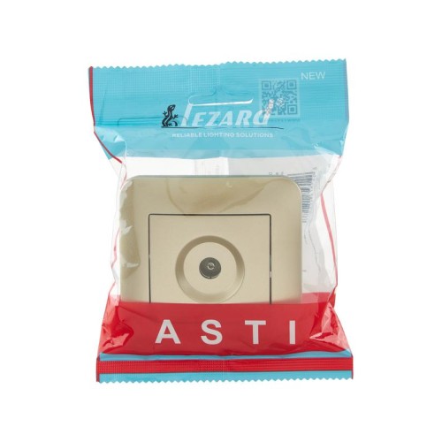 Розетка телевизионная проходная TV СП ASTI IP20 в сборе золото. LEZARD 7081-3636-129