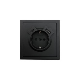 Розетка 1-мест. с/з Type-C+USB разъем СП ZIMA IP20 черн. бархат LEZARD 704-4288-181TC