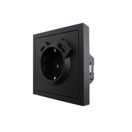 Розетка 1-мест. с/з Type-C+USB разъем СП ZIMA IP20 черн. бархат LEZARD 704-4288-181TC