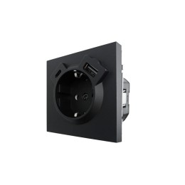 Розетка 1-мест. с/з Type-C+USB разъем СП ZIMA IP20 черн. бархат LEZARD 704-4288-181TC