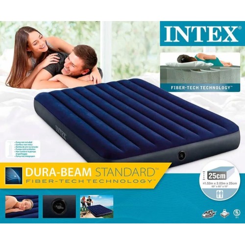 Кровать надувная Queen Classic Downy 152х203х25см FB (64759) INTEX 6941057412467