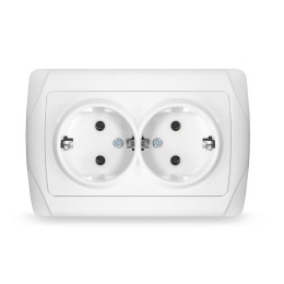 Розетка 2-м СП Маргарита 16А IP20 с заземл. бел. UNIVersal М0128
