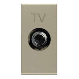 Розетка телевизионная одиночная TV 1мод. Zenit с накладкой шампань ABB 2CLA215000N1901