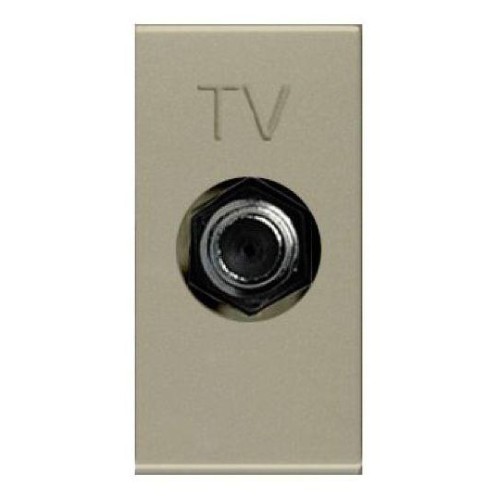 Розетка телевизионная одиночная TV 1мод. Zenit с накладкой шампань ABB 2CLA215000N1901